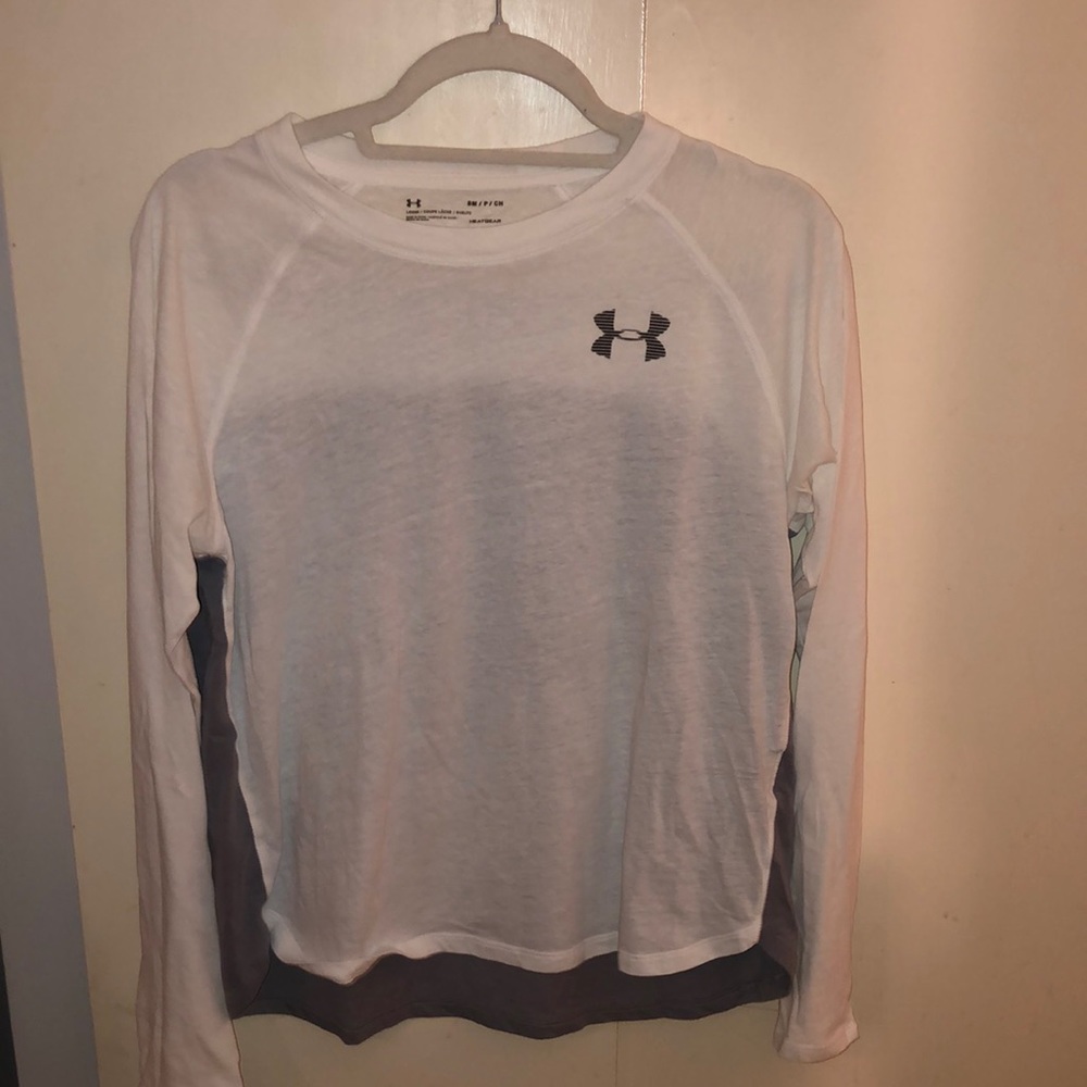 White and grey under armour long sleeve